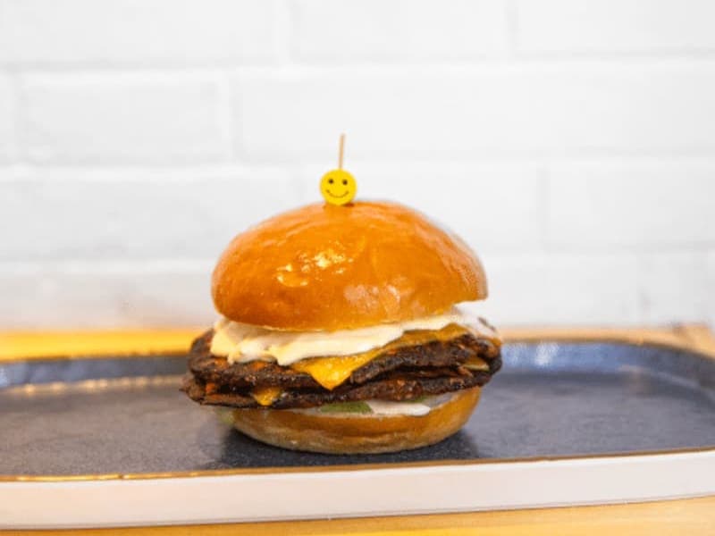 Vegetarian Smash Cheeseburger